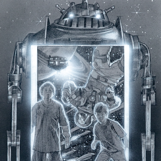 DREW STRUZAN ORIGINAL BLACK/WHITE ART — GALACTIC GALLERY